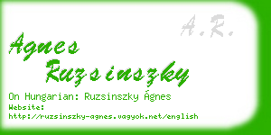 agnes ruzsinszky business card